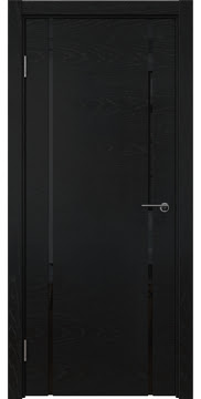 Межкомнатная дверь ZM017 (шпон ясень черный, триплекс черный) — 5778