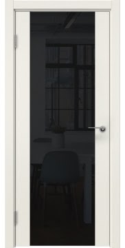 Межкомнатная дверь ZM018 (эмаль слоновая кость, триплекс черный) — 5474