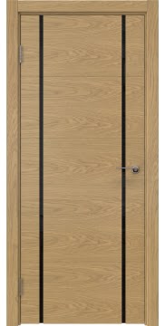 Межкомнатная дверь ZM020 (натуральный шпон дуба, триплекс черный) — 5498