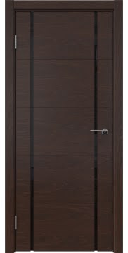Межкомнатная дверь ZM020 (шпон дуб коньяк, триплекс черный) — 5500