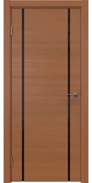 Дверь межкомнатная, ZM020 (шпон анегри, триплекс черный)
