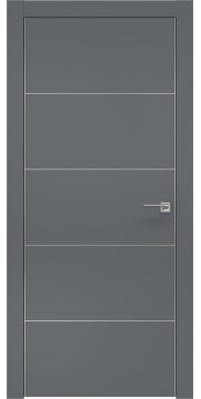 Межкомнатная дверь, ZM025 (экошпон графит, алюминиевая кромка)