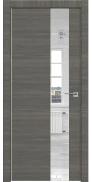 Дверь с каркасом из массива сосны, ZM039 (экошпон ольха, с зеркалом, алюминиевая кромка)